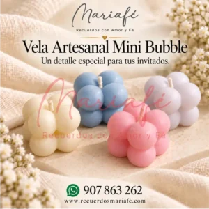 velas artesanales bautizo mini bubble recuerdos mariafe peru lima